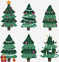 6款可爱绿色圣诞树图宝宝 卡通 设计图片 免费下载 页面网页 平面电商 创意素材 png素材