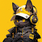 朋克小黑猫：黄色鸭舌帽与耳机的音乐精神