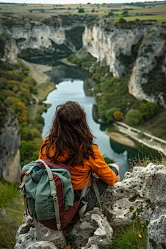 热爱旅行人物肖像摄影图
