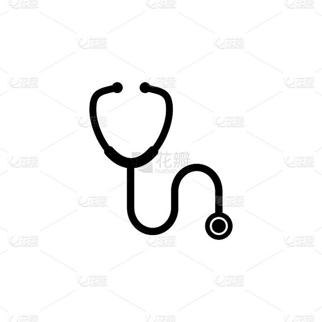 听诊器图标标识。矢量图