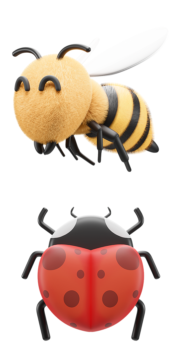 可爱卡通动物黄蜂昆虫三维模型Blend源...