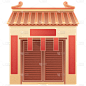 中国风春节房子元素贴纸