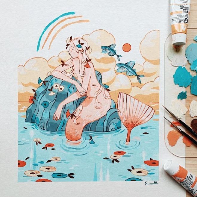 手绘插画，  Sibylline Mey...