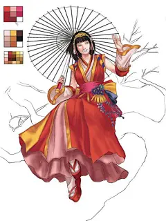 用PHOTOSHOP绘制古装美女