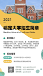 简约商务高校招生简章手机海报