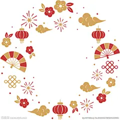 中国节日古典装饰元素