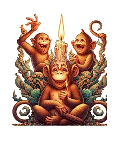 异想天开的猴子数码印刷品俏皮的育儿室墙壁艺术可爱的儿童房装饰婴儿送礼会礼物，儿童礼物。2 张图片。PDF 图像 1