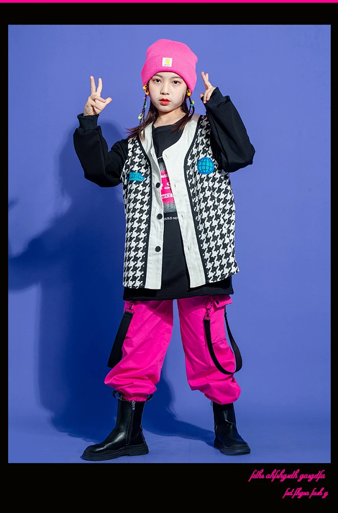 春晚儿童hiphop街舞服装潮童男童嘻哈套装个性女童爵士舞时尚潮服-tmall.com天猫-花瓣网
