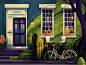 Home - 18 cycle garden series architecture illustration home