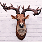 仿真鹿头壁饰挂件 欧式工艺品装饰壁挂 家居酒吧客餐厅动物墙饰