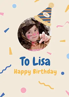 Simple Cute Style Clorful Ribbon Element Birthday Greeting Card