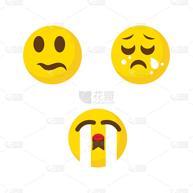 悲伤情绪矢量图标设计说明