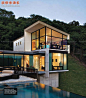 山间现代感透明大宅美国现代建筑别墅Villa