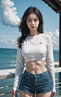 [Ai老撕鸡教你画美女]，今天画海边清凉写真小姐姐！-今日头条