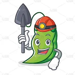矿工豌豆卡通风格的吉祥物