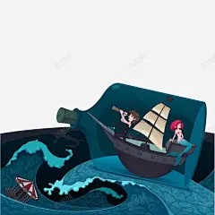 创意海上插画矢量图 创意素材