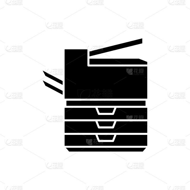 影印机图标设计模板矢量隔离