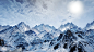 山脉积雪太阳雪景观 - 壁纸（#2936197）/ Wallbase.cc