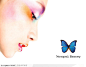 美容化妆品彩妆设计素材-美女和蝴蝶