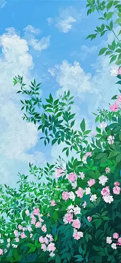 蓝色水彩画壁纸