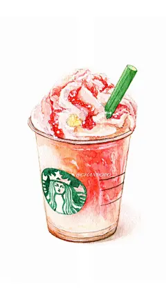 星巴克美食 插画壁纸 