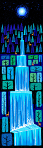 Waterfall. Poster : Waterfall Print.122mm X 420mm