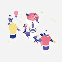 创意25D卡通矢量图高清素材 25D 人物 卡通 吸铁石 小火箭 模型 灯泡 矢量图 科技 脑子 元素 免抠png 设计图片 免费下载 页面网页 平面电商 创意素材