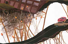 线条勾勒出来的悬挂城市-amy casey插画欣赏