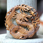 Hand Carved Suar Wood Balinese Dragon Relief Panel - Dragon of Fire | NOVICA