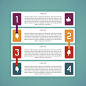 Abstract vector 4 steps infographic template