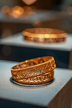 掐丝黄金手镯商业饰品摄影