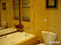 卫浴间欧式米黄大理石黄色棕色欧式卫浴间卫生间样板间优雅