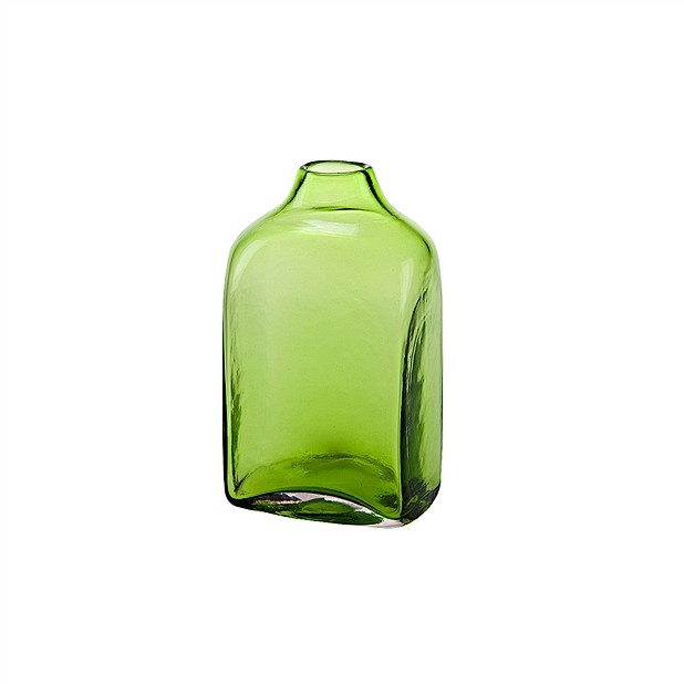 细口扁形玻璃花瓶-美式家居装饰品-高档玻...