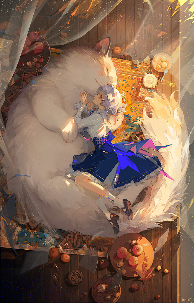 《秋日午后》_舞小仙__插画师作品_涂鸦...