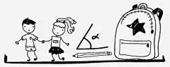 手绘校园元素书架背景矢量素材_新图网 https://ixintu.com 学校元素 手绘 男孩 女孩 手拉手 书包 铅笔