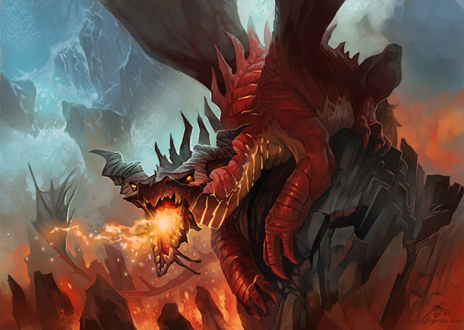 red dragon by ~guzbo.