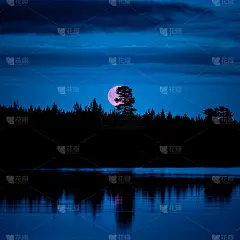 粉红色的月亮在夜晚