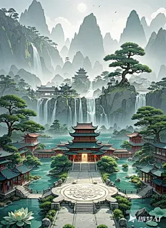 古风玄幻  无人  仙侠门派  绘画风追梦封面设计店铺  (372)