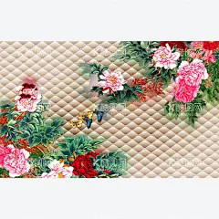 牡丹花背景墙  - 源文件下载【酷图网】蝴蝶,沙发,皮革,电视背景墙,壁画,装饰画,酒店墙画,背景墙,电视墙,墙面装饰,壁纸,客厅,卧室,玄关,走廊,书房,墙贴,3d立体背景墙,