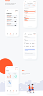 Fitness App Design : This is my entry for a fitness app challenge. The idea behind is just a regular health app for tracking daily activites: walking + running distance, steps, floors climbed (such as fibit, google track, apple health),...
