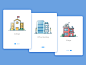 3 buildings icon