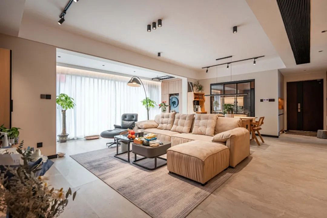 140m²四居室轻奢-客厅效果图