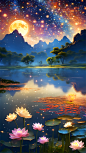 数字艺术美丽星空背景-众图网