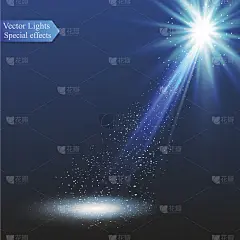 向量的聚光灯下。光的效果。场景照明，透明效果的格子黑暗背景
