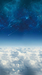 星空H5背景|背景,星空背景,H5背景,天空,云海,星光,流星,蓝色,大气,H5,商务/科技,背景图