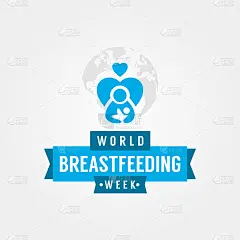世界母乳喂养周矢量设计插画庆祝时刻