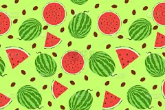 Bright watermelon vector seamless pattern.