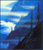 Pastures Through the Fog - Eyvind Earle - WikiPaintings.org