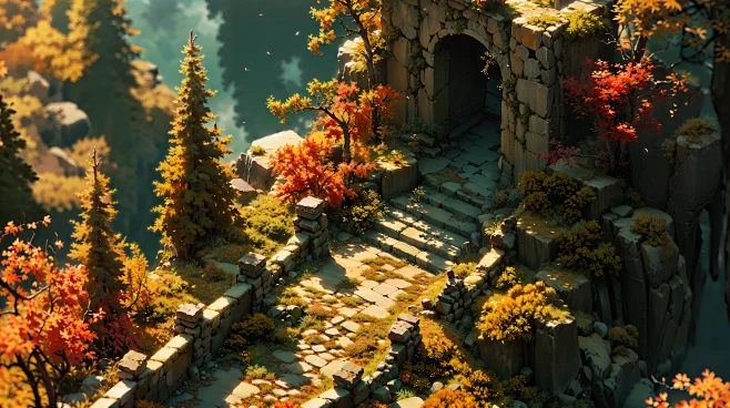 AI魔法森林场景插画素材 卡通游戏场景设计参考 背景绘画临摹图-淘宝网-花瓣网