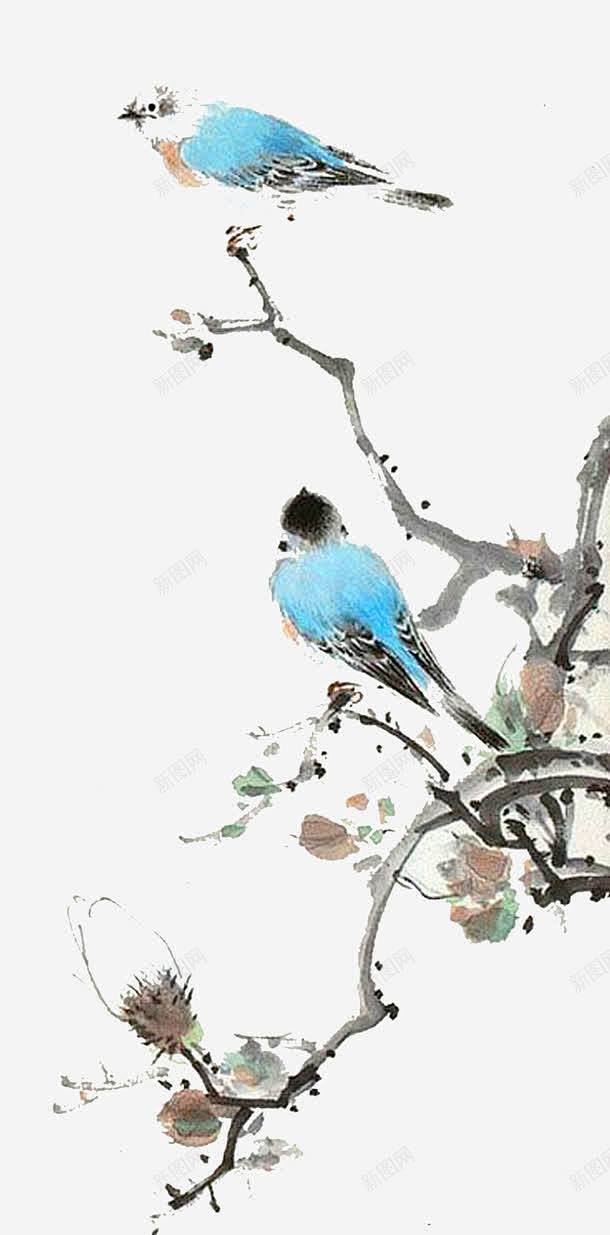 国画花鸟图 创意素材